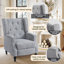 Manual Reclining Upholstered Wingback Armchair-1130921371