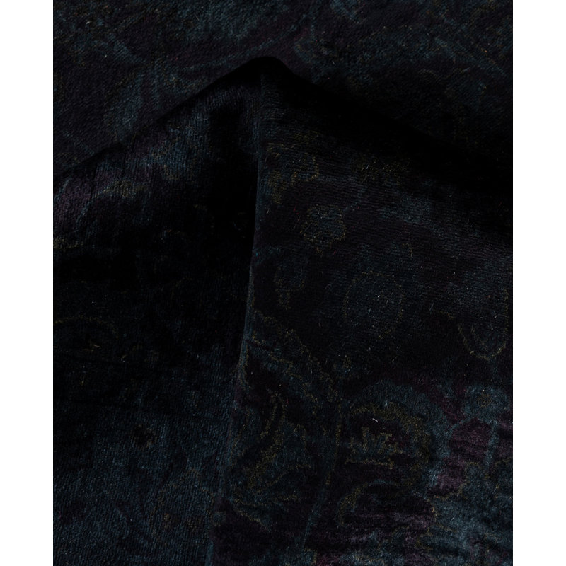 Overdyed One-of-a-Kind Rectangle 4'1" X 6'5" Hand Knotted Area Rug