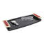 Plateau en bois de manguier avec poignées pour repose-pieds - Plateau décoratif décoratif pour table basse, cuisine ou bijoux - 17 po, noir et rouge
