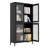 Classic Metal Storage Cabinet Display Cabinet With 4 Glass Doors 4 Shelves Cabinet  Bookcase Side Cabinet