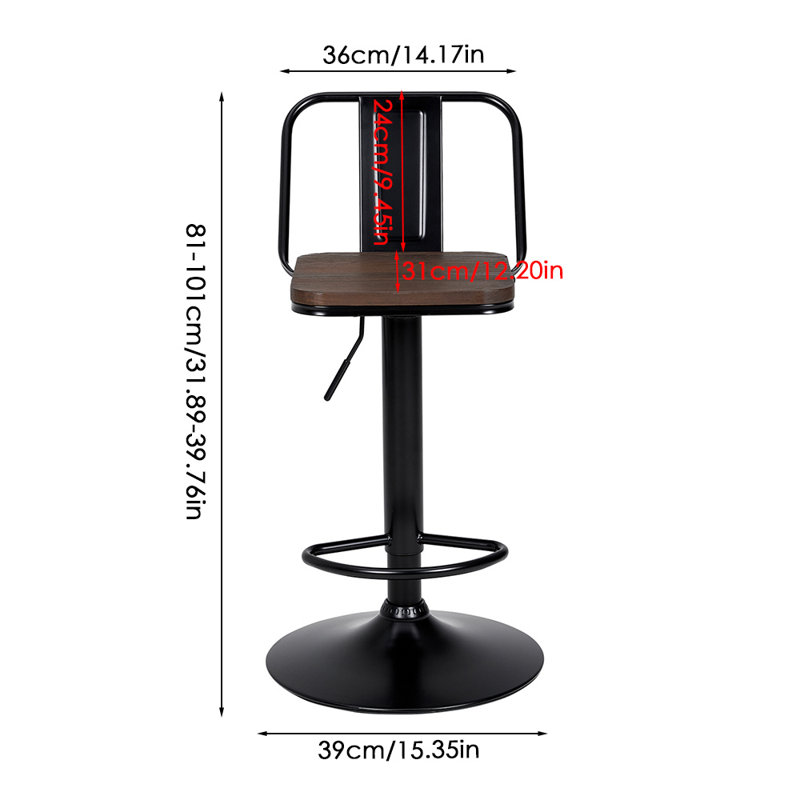 Aelicia Adjustable Height Counter Stool with Metal Frame