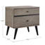 Table de chevet 2 tiroirs Macedo Mid-Century