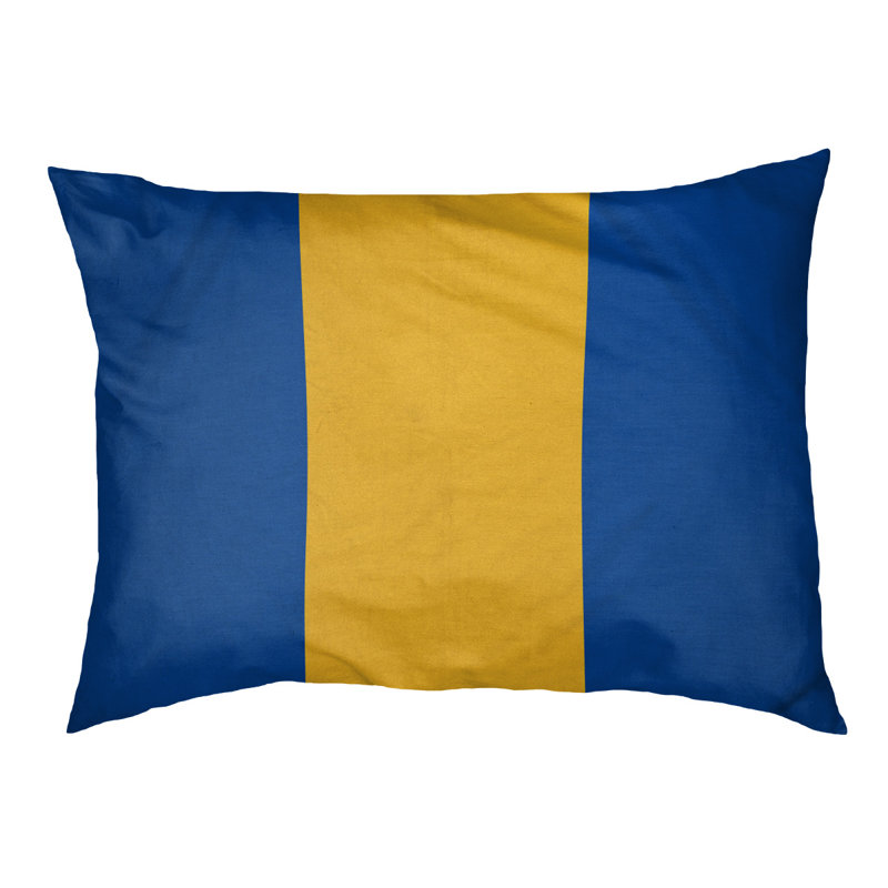 Coussin rectangulaire designer Tampa Bay, Grand (L 40 po x l 50 po), Bleu royal / or