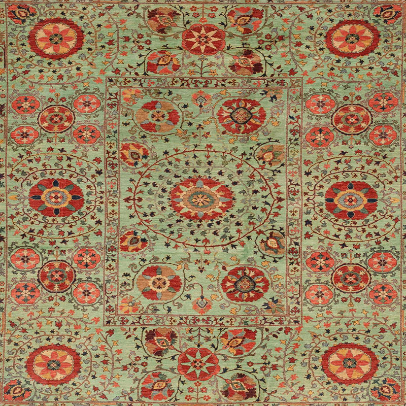 Floral Indoor Rug, Square 6'