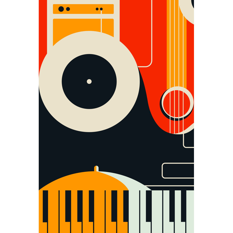 Jazz Music III by Sergei Krestinin - Wrapped Canvas Print, 91cm H x 61cm W x 3.8cm D