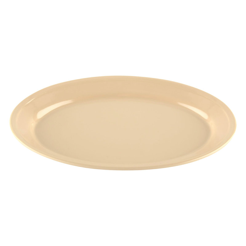 GET Plateau de service ovale en mélamine OP-610-MIX, Brun clair, H 1 po x L 12 po x l 8,5 po