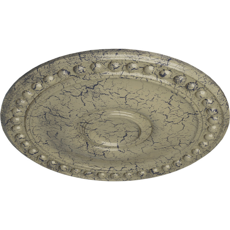 Médaillon de plafond de 19 1/8 po x P 1 po (convient aux auvents jusqu'à 5 5/8 po), Pierre de château craquelé