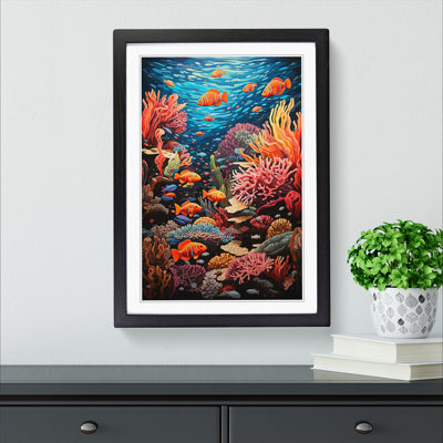 Ocean Orphism 1 Piece Single Picture Frame Wall Art