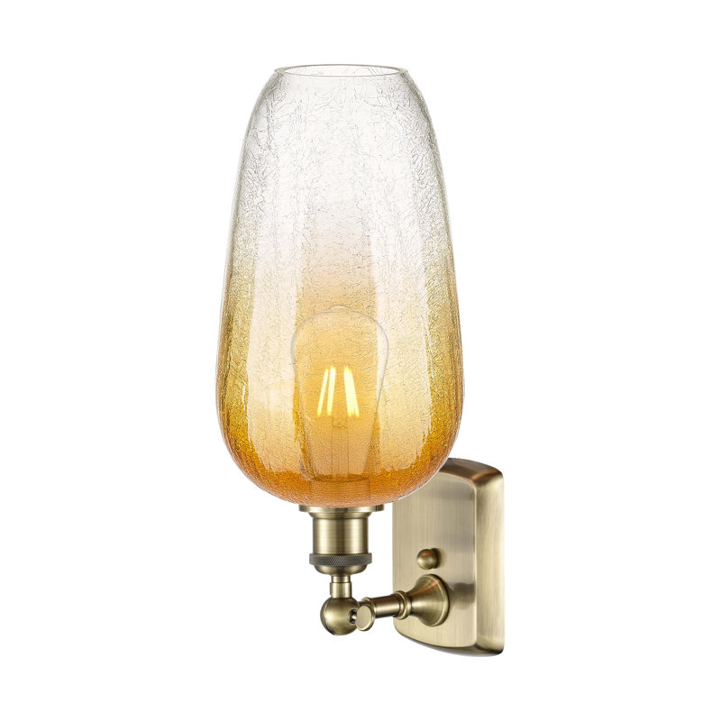 Kazmierski Steel Armed Sconce, Transparent / laiton antique