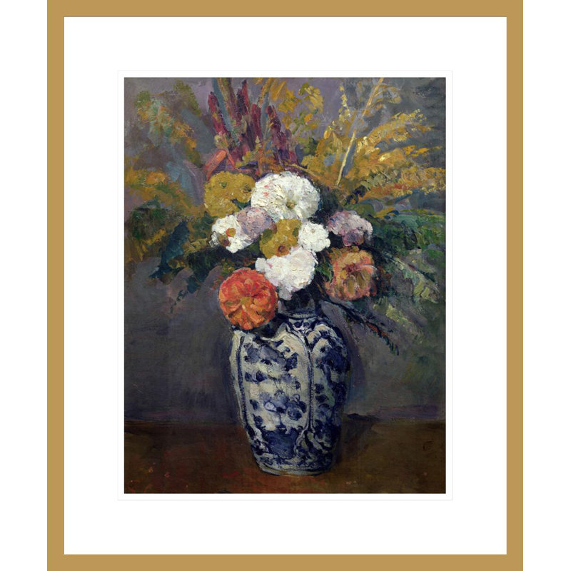 «Dahlias» par Paul Cézanne, impression giclée sur cadre, H 21,29 po x l 17,75 po