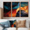 Ensemble de décorations murales rétro Blue Orange