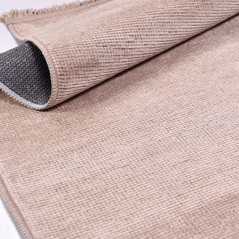 Tapis crème moderne antidérapant lavable à la machine, Rectangle 2 pi 8 po x 5 pi