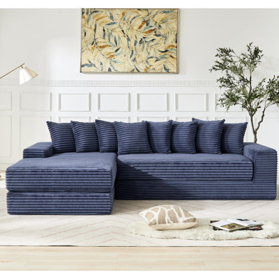 Nouvellement surdimensionné en forme de L en forme de L convertible 3 places, avec une conception réfléchie, pour un lit introduit, sans assemblage, sans rangement, bureau