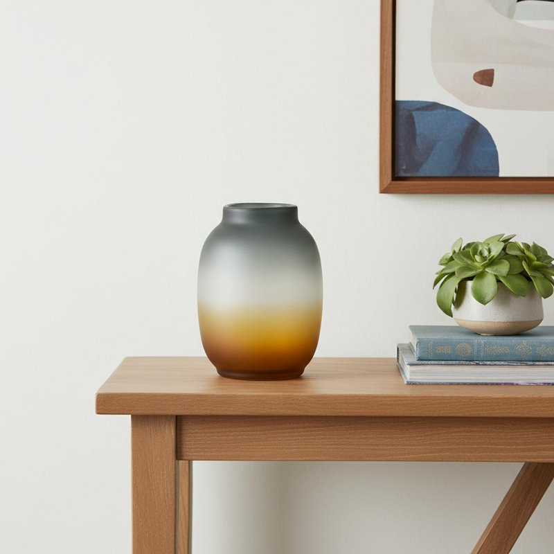 Vase de table 10 "gris anthracite et orange
