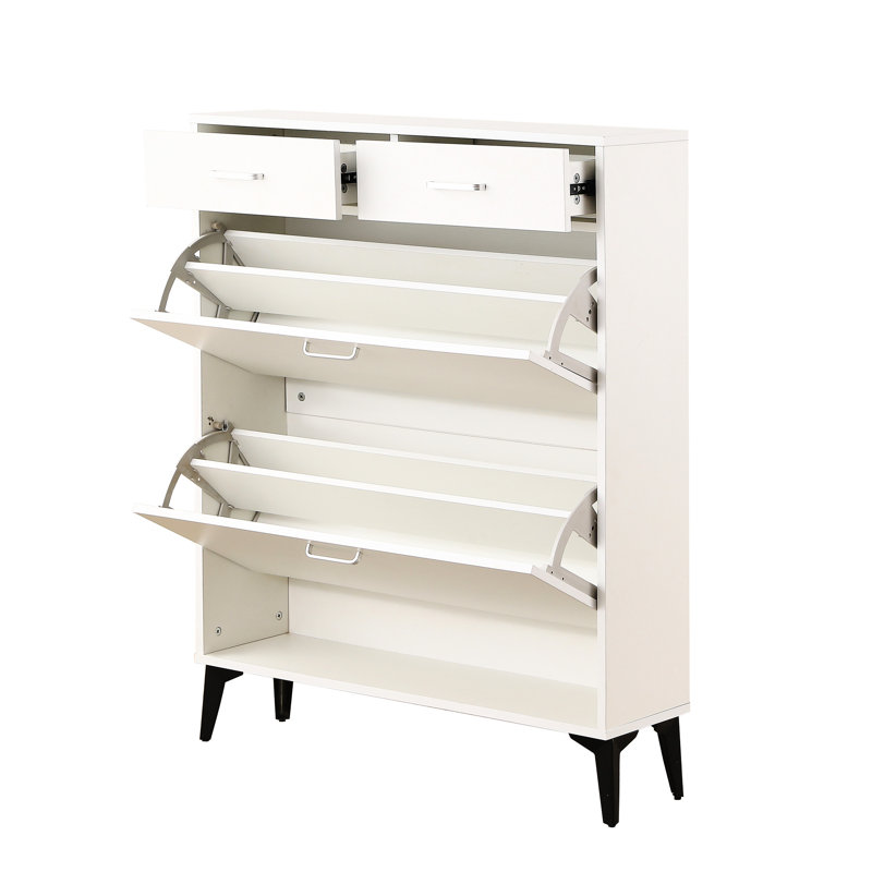 Rangement pour chaussures de couloir avec rangement cubique - armoire fonctionnelle blanche