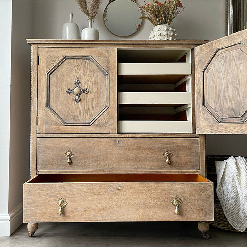 Retro Solid Wood Accent Cabinet