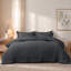 Ensemble de couette matelassée moderne unie 7 pièces, gris, King-134659135-134659139
