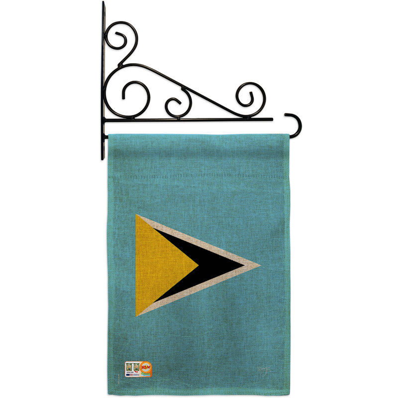 En toile jute 2 côtés de saint lucie, 19 po x l 13 po drapeau de jardin