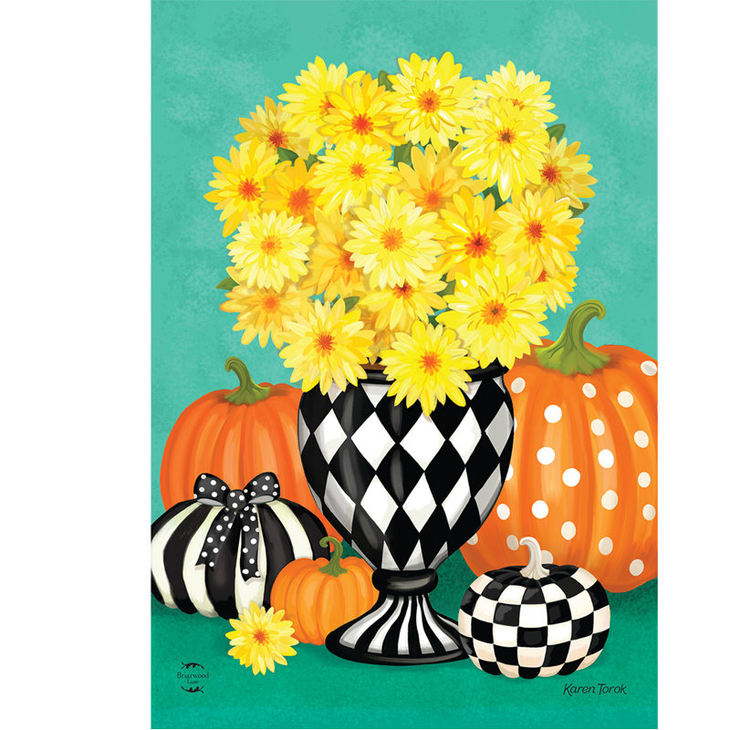 Drapeau de maison Harlequin Mums 28x40