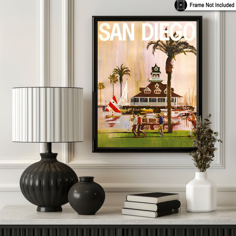 San Diego, Californie, H 16 po x l 20 po, Affiche, Sans cadre