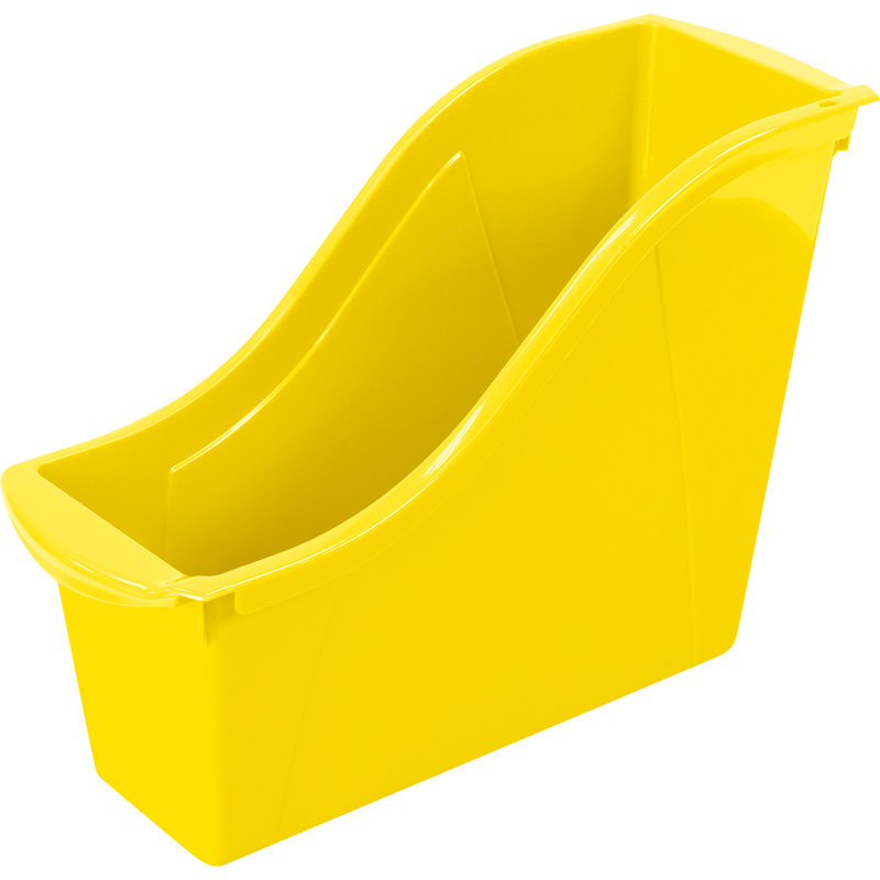Petit bac à livres Storex, jaune, paquet de 6, H 10,75 po x l 9 po x P 9 po, Jaune