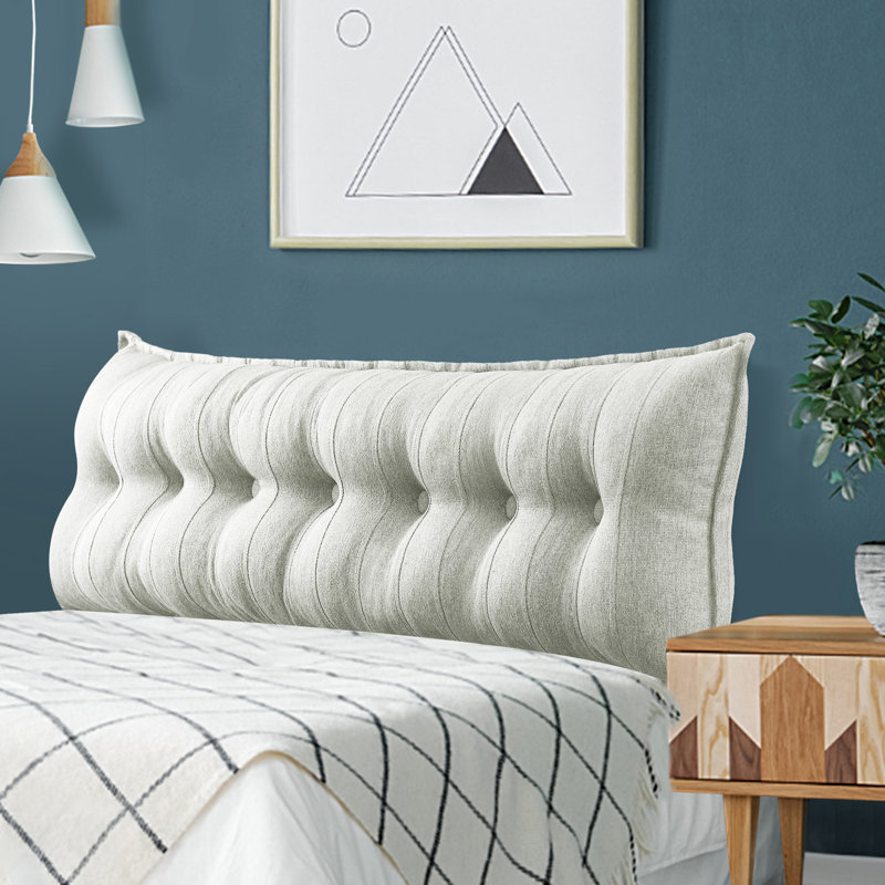 Sit-up Back Comfort Button Tufted Decorative Headboard Back Support Throw Pillow, Accent Body Pillow for Side Sleepers