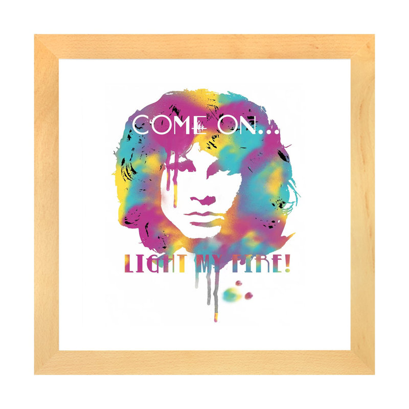 Jim Morrison «Light My Fire Watercolor» - publicité imprimée, H 16 po x l 16 po x p 1 po, Blanc