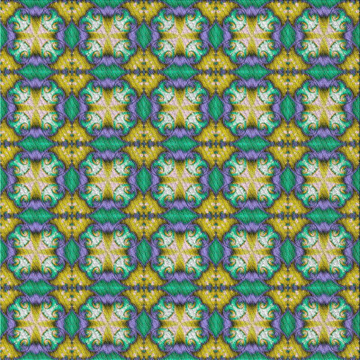 Tapis turquoise/jaune à motifs