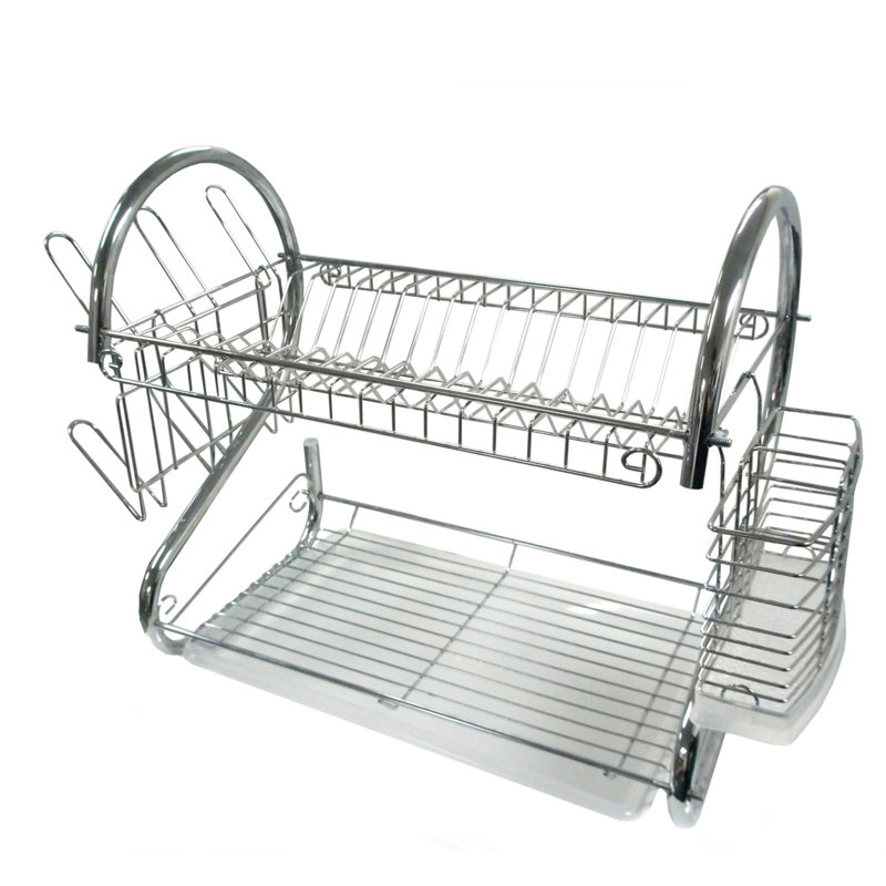 Égouttoir à vaisselle en métal à 2 niveaux, H 15,5 po x l 16 po x P 10 po