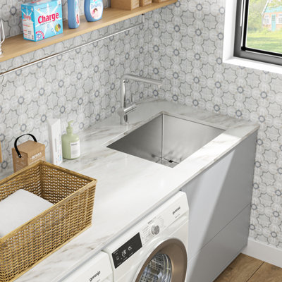 23" L x 18" W x 12" H Undermount Laundry Utility Sink Single Bowl 16 Gauge Stainless Steel Kitchen Sink