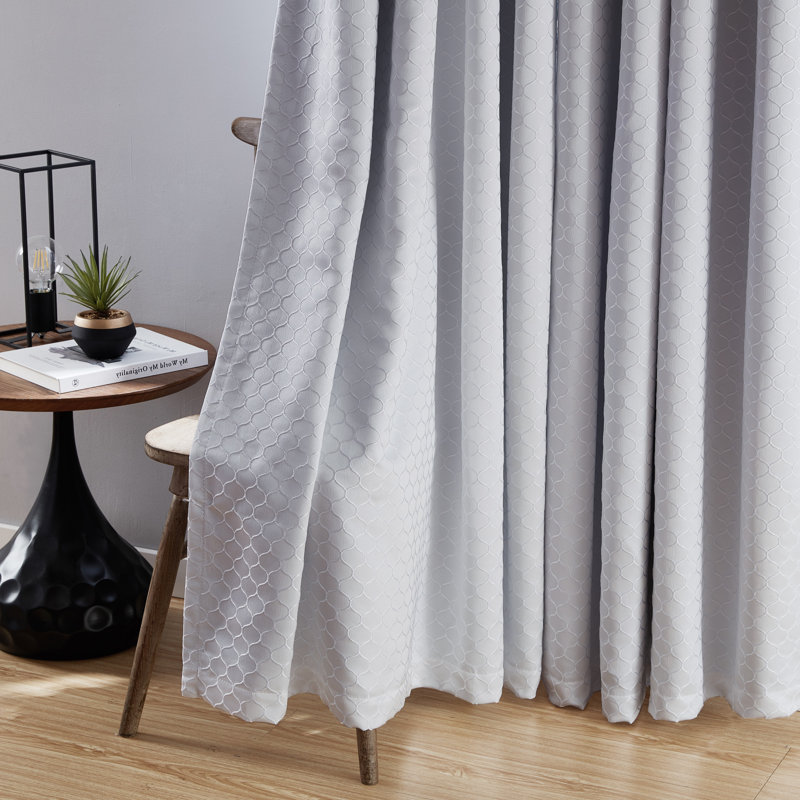 Alacam Blackout Curtain Pair, 50"W x 96"L, White