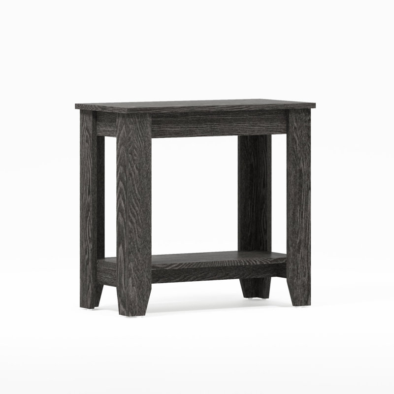 Weddel Basilico Transitional 2 Piece Living Room Table Set, Dark Gray Oak, Dark Gray Oak, 2 Pieces: Console Table, End Table