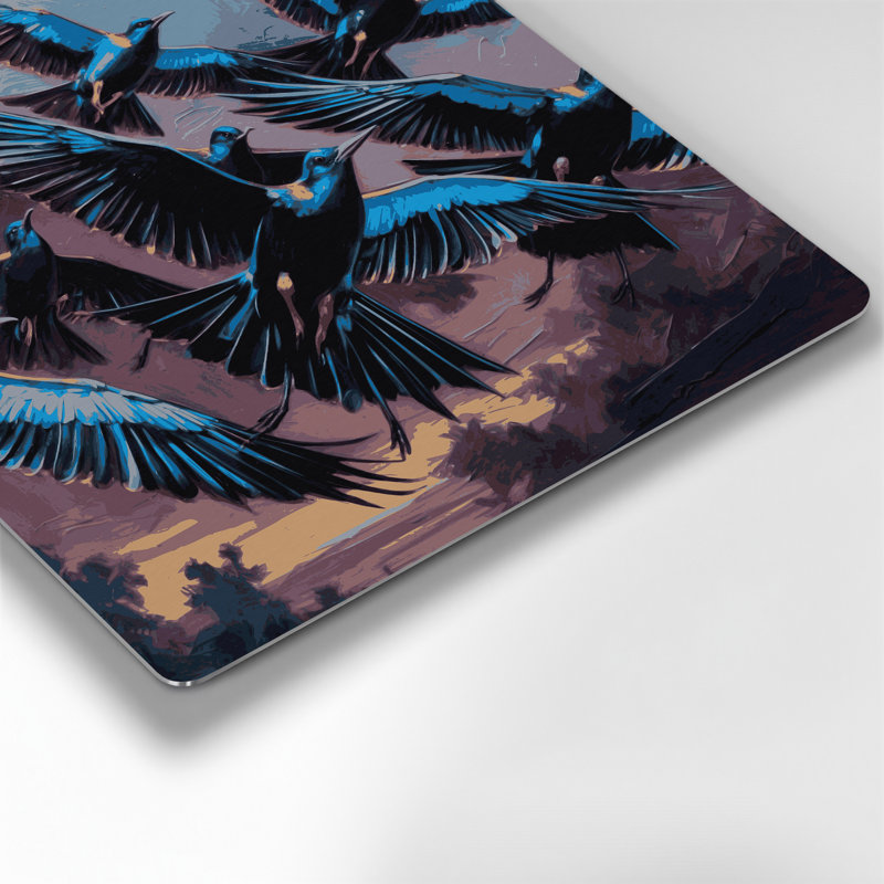 Art mural en métal oiseaux, H 96 po x l 96 po x P 0,05 po