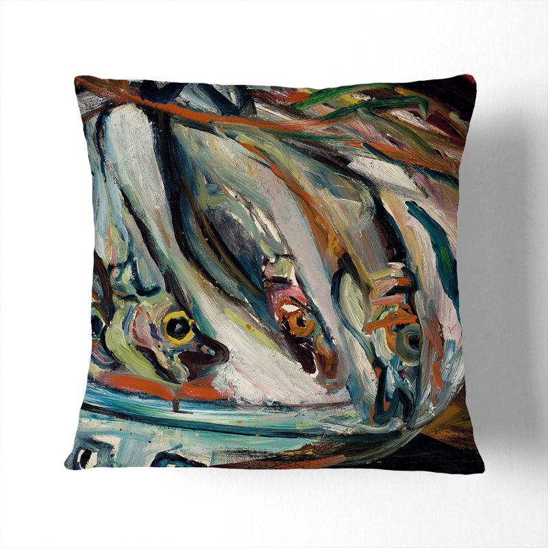 Dead Fish Square Throw Cushion, 40cm H x 40cm W x 15cm D