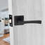  1 Pair Wave Premium Design Door Handles on Square Rose in Matt Black Finish