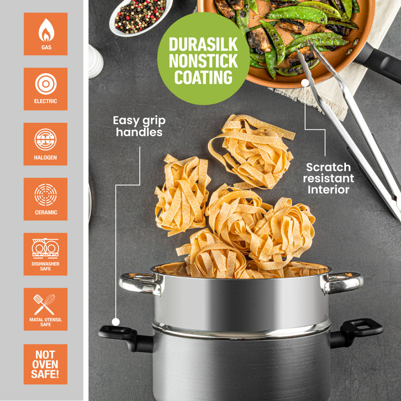 Batterie de cuisine antiadhésive anodisée dure 13 pièces Gotham Steel Pro Premier