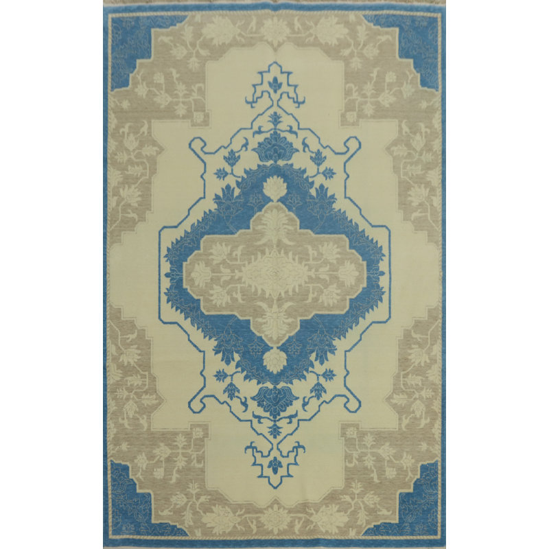 Tapis géométrique Oushak 6 x 9