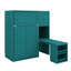 Lit escamotable mural simple avec bibliothèque, armoire supérieure, bureau extensible et rangement latéral-1683854816