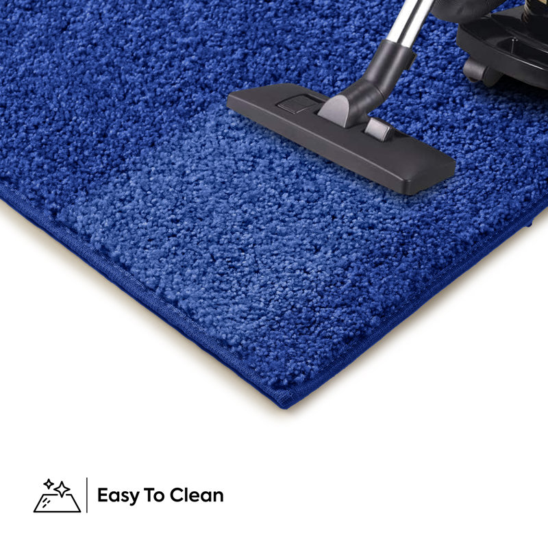 Modern Plush Pet and Kids Friendly Solid Color Neon Blue Area Rugs, Stain & Fade Resistance, Perfect for Living Room, Dining Room, Bedroom, Playroom and Kidsroom, Event, Wedding, Amberlie Rug