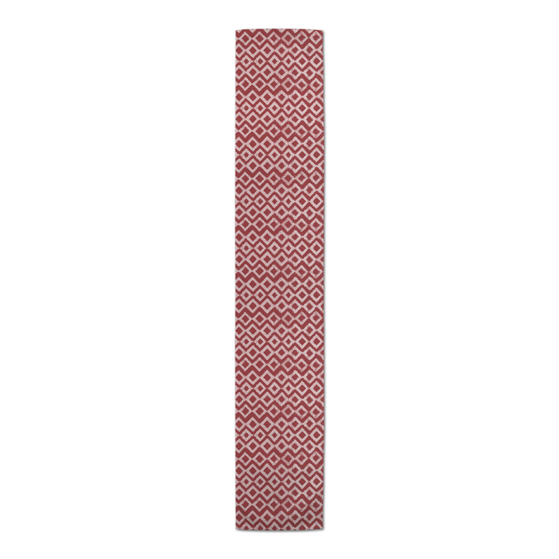 Fonseca Geometric Table Runner, 90" x 16", Red