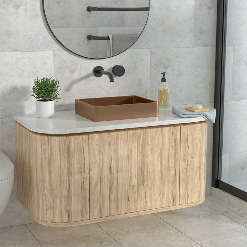 Lavabo de salle de bain rectangulaire en acier inoxydable 19 "x 15" avec bonde escamotable, Or rose