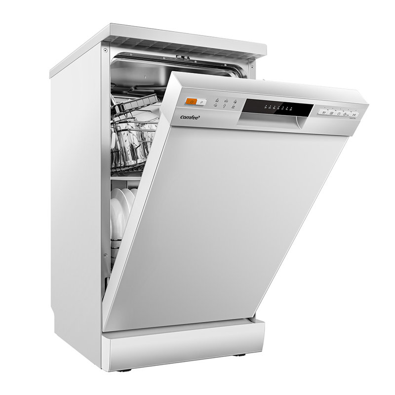 White Freestanding Dishwasher with 10 Place Settings & 6 Washing Programs