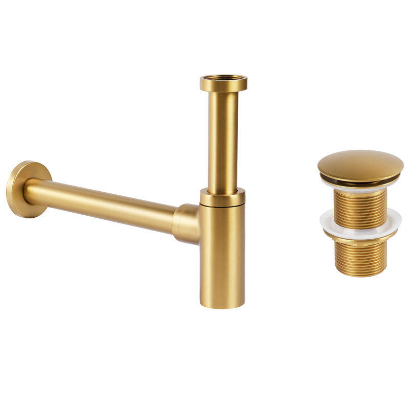Basin Bottle Trap with Click Clack Waste Silver MAFREDI, Gold