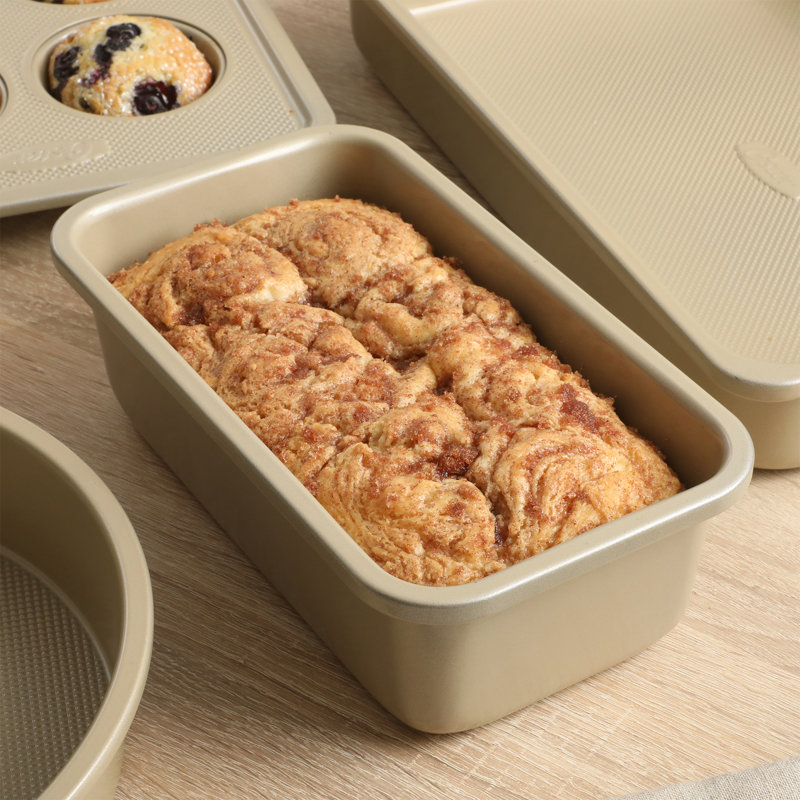Champagne Gold Carbon Steel Nonstick 5-Piece Bakeware Set