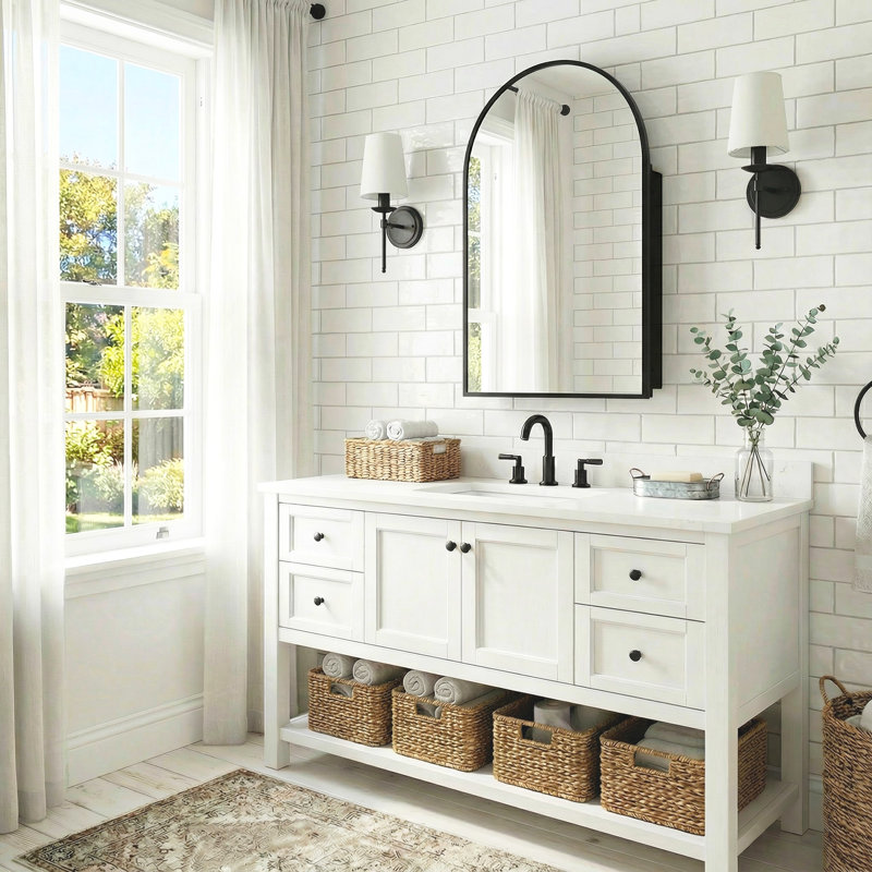 Miroir de salle de bain 24 po H 36 po, Noir, H 36 po x l 24 po x P 5 po
