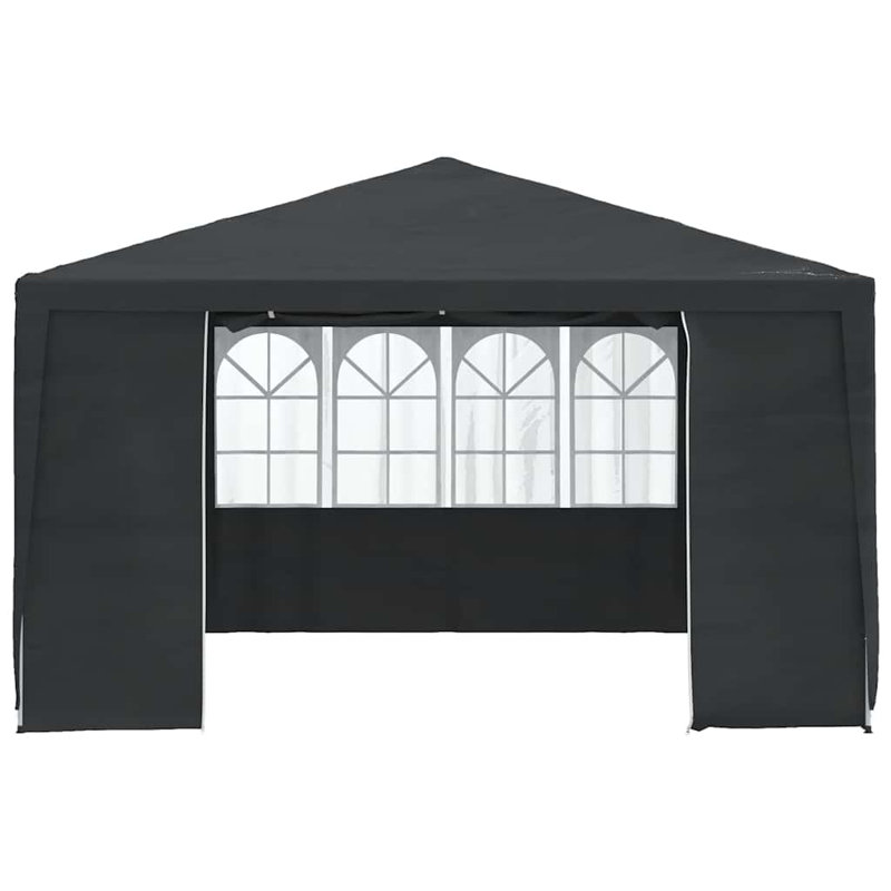 vidaXL Party Tent Anthracite Polyethylene, Steel 13.1 x 13.1 ft, 157.5" x 157.5", Anthracite