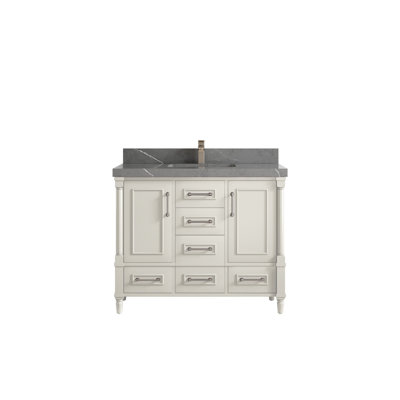 Aberdeen 42'' Single Bathroom Vanity with Quartz Top
