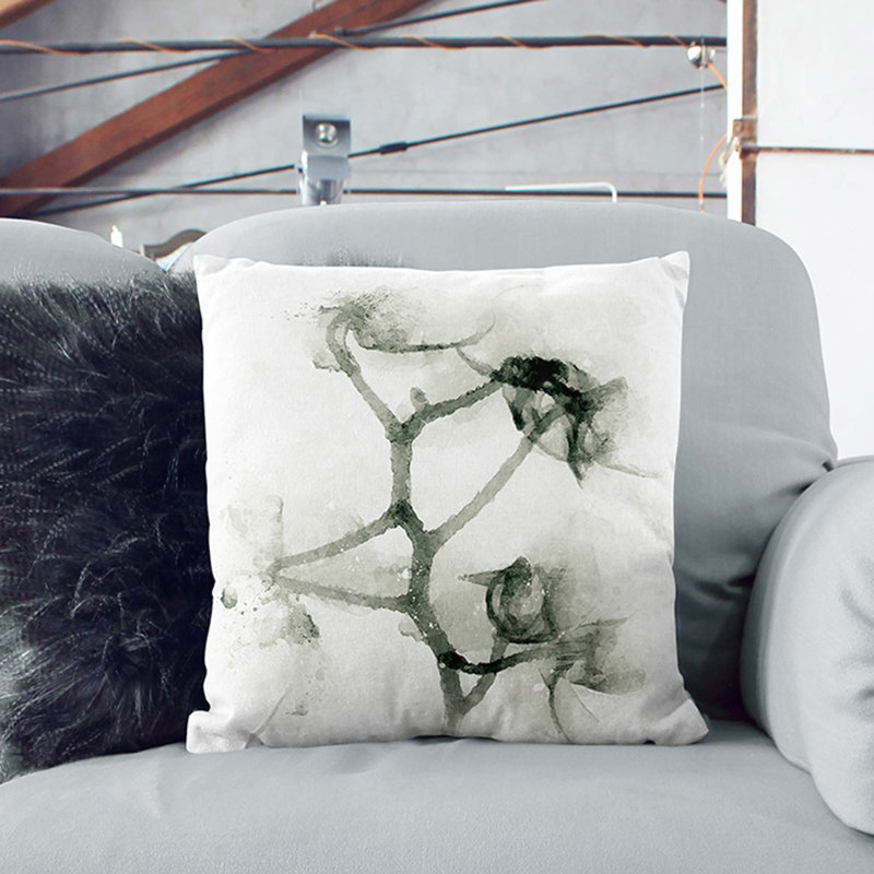Square Throw Cushion, 55cm H x 55cm W x 20cm D, Black