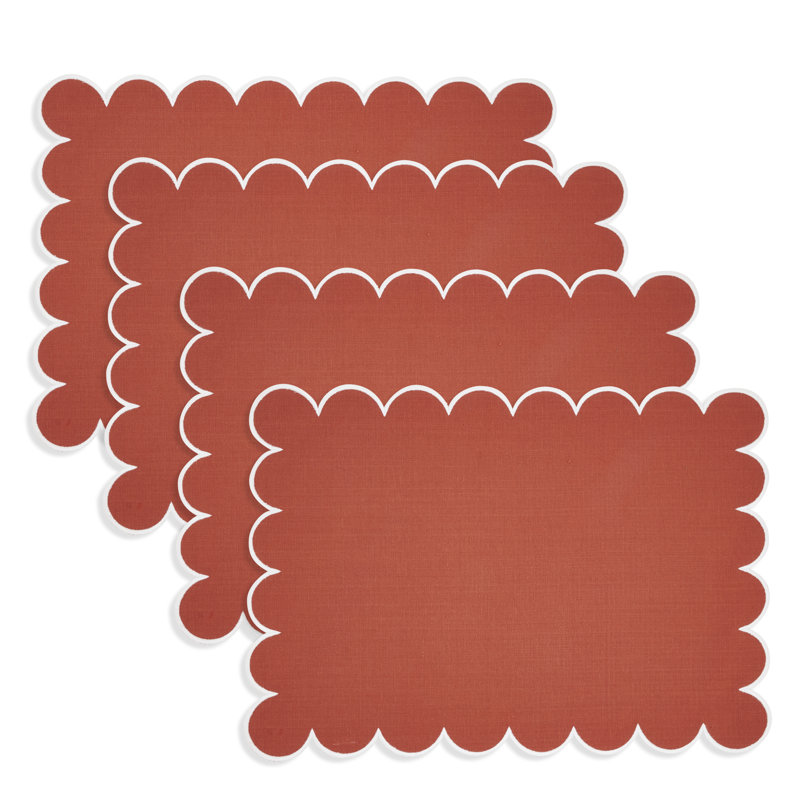 Napperons rectangulaires 100% coton Paddock, Orange