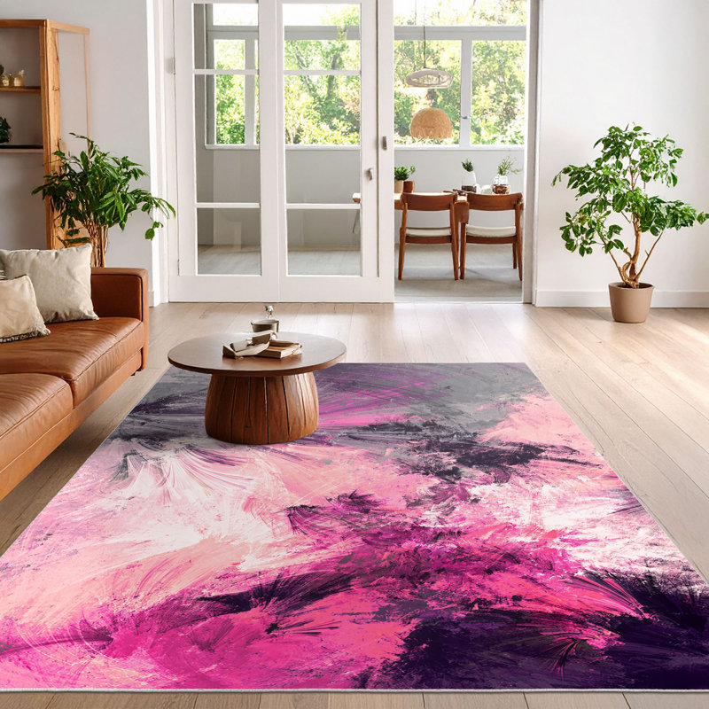 Élégant tapis imprimé en 3D, 100% polyester, d'une hauteur de poils de 0,3 pouce | Antibactérien, PVC antidérapant, lavable à la machine | Parfait pour le salon, la chambre à coucher et la décoration intérieure